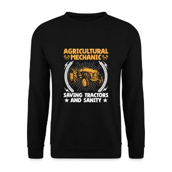 Mécanicien agricole Drôle de tracteur Mécanique Ferme - Sweat-shirt Unisexe - noir - Devant - Alina (178cm) & Michal (187cm)