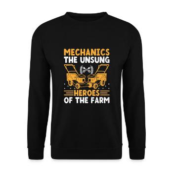 Landwirtschaftsmechaniker Lustige Traktormechaniker Bauernhof - Unisex Pullover - Schwarz - Vorne - Alina (178cm) & Michal (187cm)
