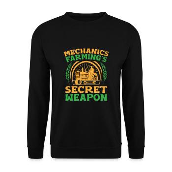 Landwirtschaftsmechaniker Lustige Traktormechaniker Bauernhof - Unisex Pullover - Schwarz - Vorne - Alina (178cm) & Michal (187cm)