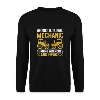 Mécanicien agricole Drôle de tracteur Mécanique Ferme - Sweat-shirt Unisexe - noir - Devant - Alina (178cm) & Michal (187cm)