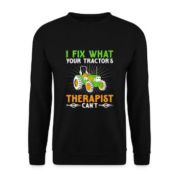Mécanicien agricole Drôle de tracteur Mécanique Ferme - Sweat-shirt Unisexe - noir - Devant - Alina (178cm) & Michal (187cm)