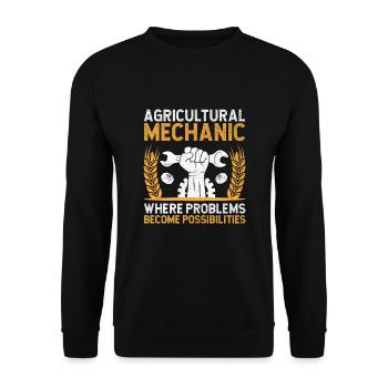 Mécanicien agricole Drôle de tracteur Mécanique Ferme - Sweat-shirt Unisexe - noir - Devant - Alina (178cm) & Michal (187cm)