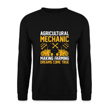 Landwirtschaftsmechaniker Lustige Traktormechaniker Bauernhof - Unisex Pullover - Schwarz - Vorne - Alina (178cm) & Michal (187cm)