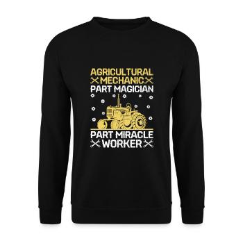 Landwirtschaftsmechaniker Lustige Traktormechaniker Bauernhof - Unisex Pullover - Schwarz - Vorne - Alina (178cm) & Michal (187cm)