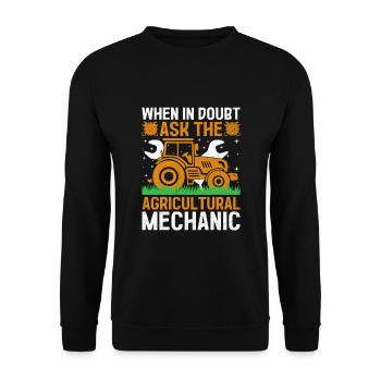 Landwirtschaftsmechaniker Lustige Traktormechaniker Bauernhof - Unisex Pullover - Schwarz - Vorne - Alina (178cm) & Michal (187cm)