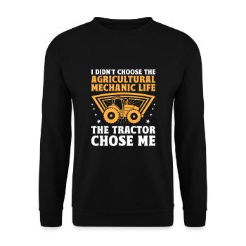 Landwirtschaftsmechaniker Lustige Traktormechaniker Bauernhof - Unisex Pullover - Schwarz - Vorne - Alina (178cm) & Michal (187cm)