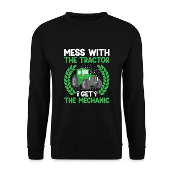 Mécanicien agricole Drôle de tracteur Mécanique Ferme - Sweat-shirt Unisexe - noir - Devant - Alina (178cm) & Michal (187cm)