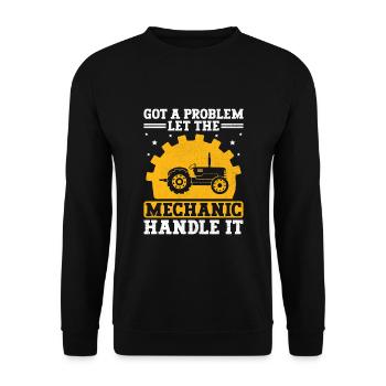 Landwirtschaftsmechaniker Lustige Traktormechaniker Bauernhof - Unisex Pullover - Schwarz - Vorne - Alina (178cm) & Michal (187cm)