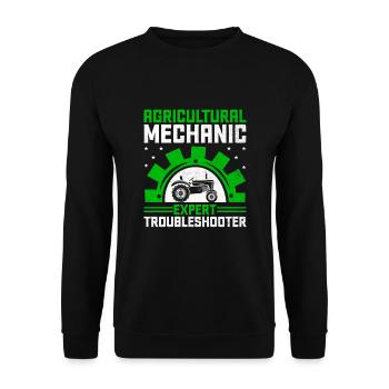 Landwirtschaftsmechaniker Lustige Traktormechaniker Bauernhof - Unisex Pullover - Schwarz - Vorne - Alina (178cm) & Michal (187cm)