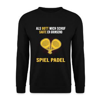 Padel PADELTENNIS Padelspieler Padeltennis-gott - Unisex Pullover - Schwarz - Vorne - Alina (178cm) & Michal (187cm)