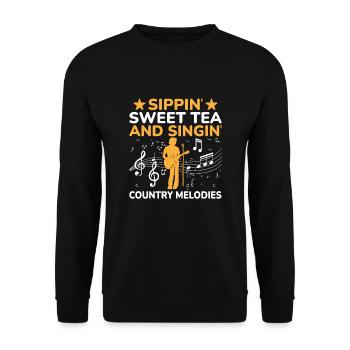 Comté Musique Vintage Amateur de musique Western Country C - Sweat-shirt Unisexe - noir - Devant - Alina (178cm) & Michal (187cm)