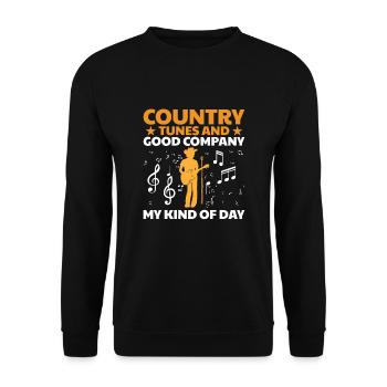 County Music Vintage Music Lover Western Country C - Unisex Pullover - Schwarz - Vorne - Alina (178cm) & Michal (187cm)