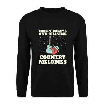 County Music Vintage Music Lover Western Country C - Unisex Pullover - Schwarz - Vorne - Alina (178cm) & Michal (187cm)