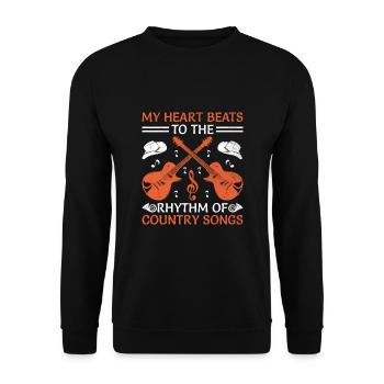 County Music Vintage Music Lover Western Country C - Unisex Pullover - Schwarz - Vorne - Alina (178cm) & Michal (187cm)