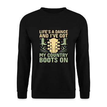 Comté Musique Vintage Amateur de musique Western Country C - Sweat-shirt Unisexe - noir - Devant - Alina (178cm) & Michal (187cm)