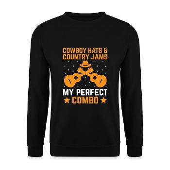 County Music Vintage Music Lover Western Country C - Unisex Pullover - Schwarz - Vorne - Alina (178cm) & Michal (187cm)