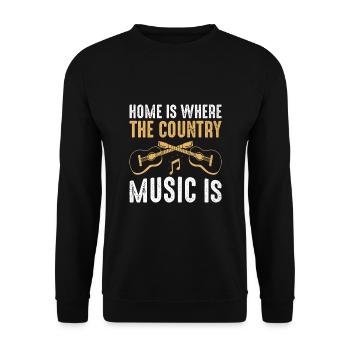 Comté Musique Vintage Amateur de musique Western Country C - Sweat-shirt Unisexe - noir - Devant - Alina (178cm) & Michal (187cm)
