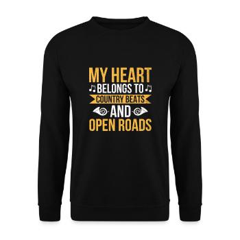 County Music Vintage Music Lover Western Country C - Unisex Pullover - Schwarz - Vorne - Alina (178cm) & Michal (187cm)