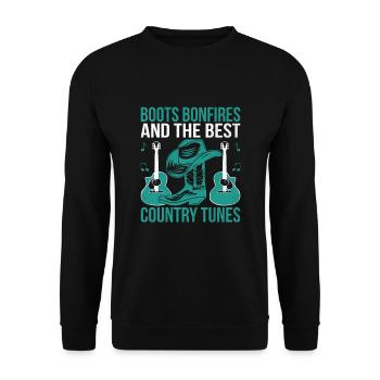 County Music Vintage Music Lover Western Country C - Unisex Pullover - Schwarz - Vorne - Alina (178cm) & Michal (187cm)