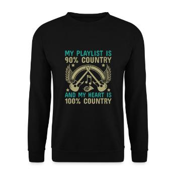 Comté Musique Vintage Amateur de musique Western Country C - Sweat-shirt Unisexe - noir - Devant - Alina (178cm) & Michal (187cm)