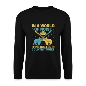 Comté Musique Vintage Amateur de musique Western Country C - Sweat-shirt Unisexe - noir - Devant - Alina (178cm) & Michal (187cm)
