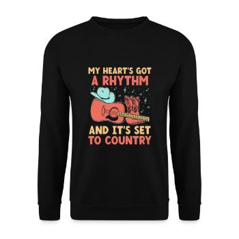 Comté Musique Vintage Amateur de musique Western Country C - Sweat-shirt Unisexe - noir - Devant - Alina (178cm) & Michal (187cm)
