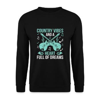 Comté Musique Vintage Amateur de musique Western Country C - Sweat-shirt Unisexe - noir - Devant - Alina (178cm) & Michal (187cm)