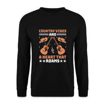 Comté Musique Vintage Amateur de musique Western Country C - Sweat-shirt Unisexe - noir - Devant - Alina (178cm) & Michal (187cm)