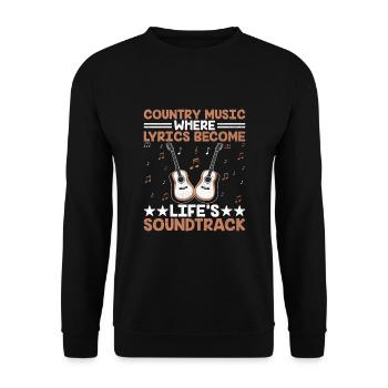 Comté Musique Vintage Amateur de musique Western Country C - Sweat-shirt Unisexe - noir - Devant - Alina (178cm) & Michal (187cm)