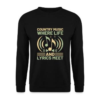 Comté Musique Vintage Amateur de musique Western Country C - Sweat-shirt Unisexe - noir - Devant - Alina (178cm) & Michal (187cm)