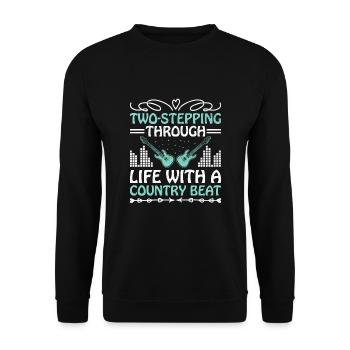 County Music Vintage Music Lover Western Country C - Unisex Pullover - Schwarz - Vorne - Alina (178cm) & Michal (187cm)