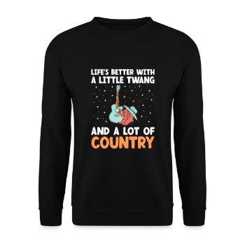 County Music Vintage Music Lover Western Country C - Unisex Pullover - Schwarz - Vorne - Alina (178cm) & Michal (187cm)