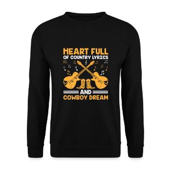 County Music Vintage Music Lover Western Country C - Unisex Pullover - Schwarz - Vorne - Alina (178cm) & Michal (187cm)