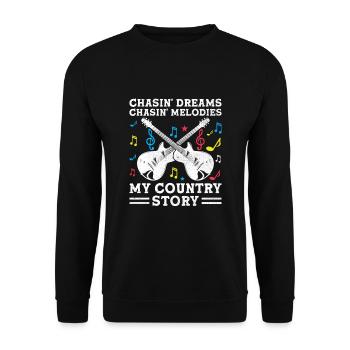 County Music Vintage Music Lover Western Country C - Unisex Pullover - Schwarz - Vorne - Alina (178cm) & Michal (187cm)