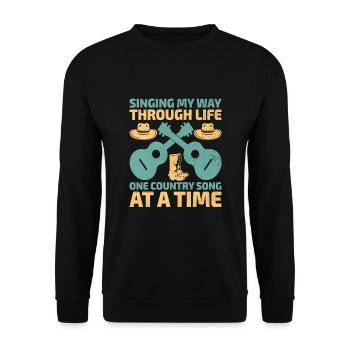 Comté Musique Vintage Amateur de musique Western Country C - Sweat-shirt Unisexe - noir - Devant - Alina (178cm) & Michal (187cm)