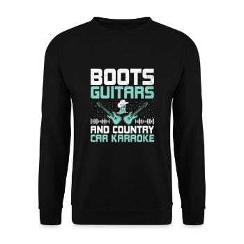Comté Musique Vintage Amateur de musique Western Country C - Sweat-shirt Unisexe - noir - Devant - Alina (178cm) & Michal (187cm)