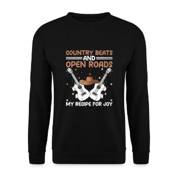 County Music Vintage Music Lover Western Country C - Unisex Pullover - Schwarz - Vorne - Alina (178cm) & Michal (187cm)