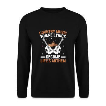 County Music Vintage Music Lover Western Country C - Unisex Pullover - Schwarz - Vorne - Alina (178cm) & Michal (187cm)