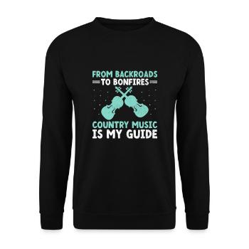 Comté Musique Vintage Amateur de musique Western Country C - Sweat-shirt Unisexe - noir - Devant - Alina (178cm) & Michal (187cm)