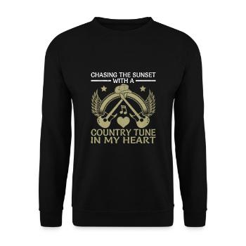 Comté Musique Vintage Amateur de musique Western Country C - Sweat-shirt Unisexe - noir - Devant - Alina (178cm) & Michal (187cm)