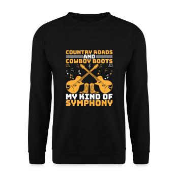 County Music Vintage Music Lover Western Country C - Unisex Pullover - Schwarz - Vorne - Alina (178cm) & Michal (187cm)