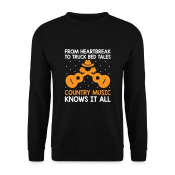 Comté Musique Vintage Amateur de musique Western Country C - Sweat-shirt Unisexe - noir - Devant - Alina (178cm) & Michal (187cm)