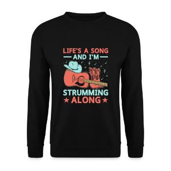 Comté Musique Vintage Amateur de musique Western Country C - Sweat-shirt Unisexe - noir - Devant - Alina (178cm) & Michal (187cm)