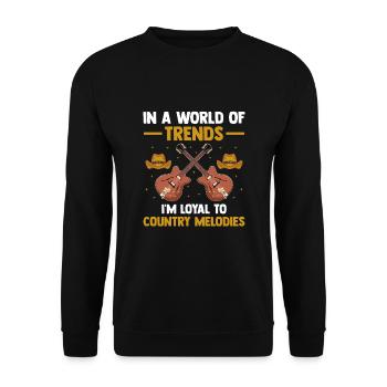 County Music Vintage Music Lover Western Country C - Unisex Pullover - Schwarz - Vorne - Alina (178cm) & Michal (187cm)