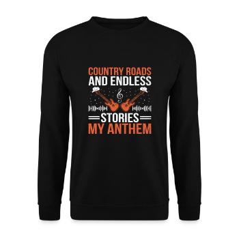 County Music Vintage Music Lover Western Country C - Unisex Pullover - Schwarz - Vorne - Alina (178cm) & Michal (187cm)