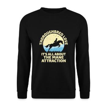 Thoroughbred Horse Racing Riding Equestian Horses - Unisex Sweatshirt - black - Front - Alina (178cm) & Michal (187cm)