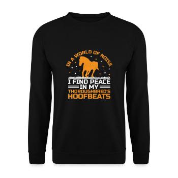 Thoroughbred Horse Racing Riding Equestian Horses - Unisex Sweatshirt - black - Front - Alina (178cm) & Michal (187cm)