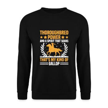 Courses de chevaux pur-sang Équitation Chevaux équestres - Sweat-shirt Unisexe - noir - Devant - Alina (178cm) & Michal (187cm)