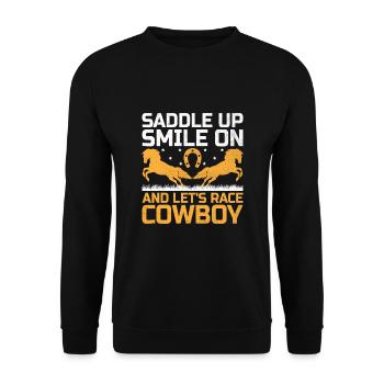 Thoroughbred Horse Racing Riding Equestian Horses - Unisex Sweatshirt - black - Front - Alina (178cm) & Michal (187cm)