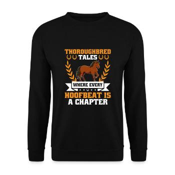 Thoroughbred Horse Racing Riding Equestian Horses - Unisex Sweatshirt - black - Front - Alina (178cm) & Michal (187cm)